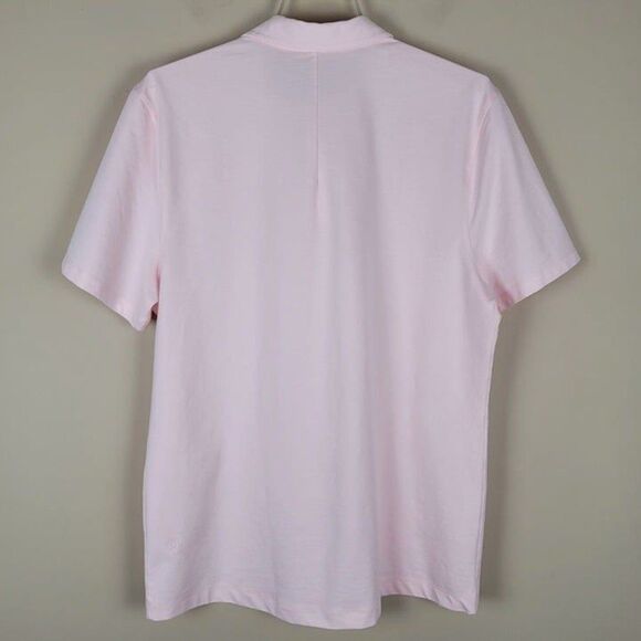 Lululemon Size L Evolution Short Sleeve Polo Oxford Strawberry Milkshake Pink - Picture 3 of 12